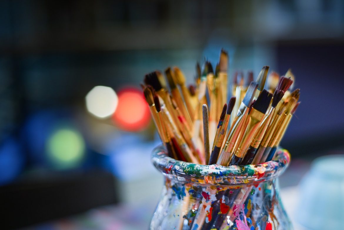 Colorful painting tools: Brushes & Pencils