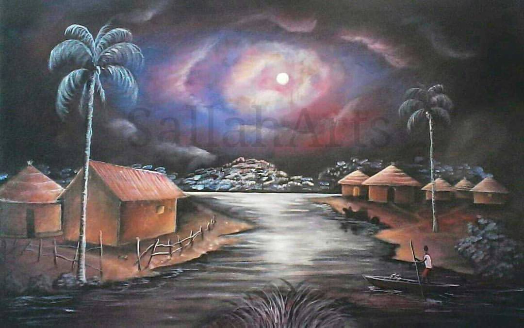 Village along river side
